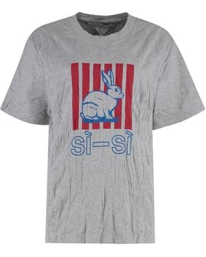 Bottega Veneta Graphic Printed Regular Fit T-Shirt - Grey