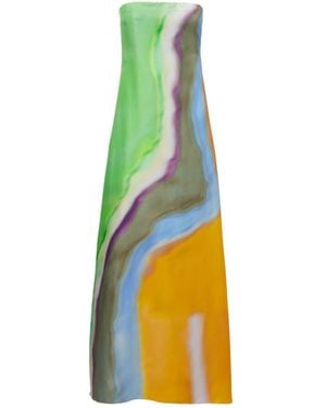Christopher Esber Printed Silk Satin Maxi Dress - Yellow