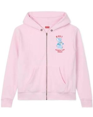 KENZO Cartoon Zip-Up Hoodie - Pink