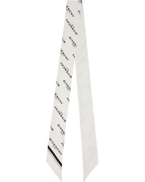 Givenchy Shadow Bicolor Bandeau Silk Scarf - White