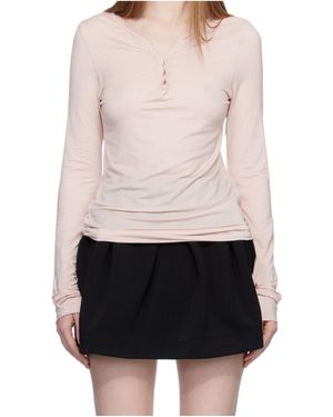 OPEN YY Long-Sleeved Henley Shirt - White