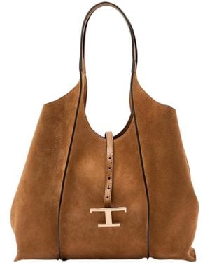 Tod's Suede Tote Bag - Brown