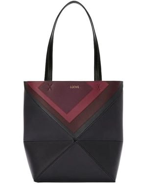 Loewe Medium Puzzle Fold Tote Bag - Purple