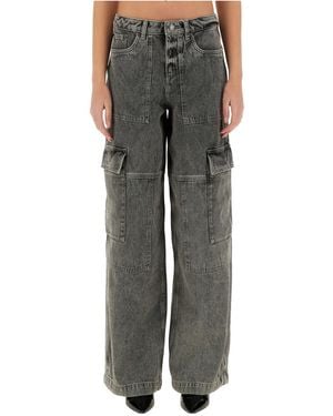 MICHAEL Michael Kors Wide-Leg Cargo Jeans - Grey