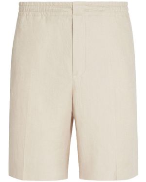 ZEGNA Oasi Lino Linen Shorts - Natural