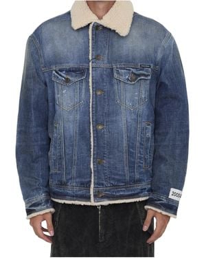 Dolce & Gabbana Distressed Denim Teddy Jacket - Blue