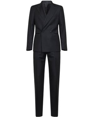 Tagliatore Double-Breasted Tailored Suit - Black