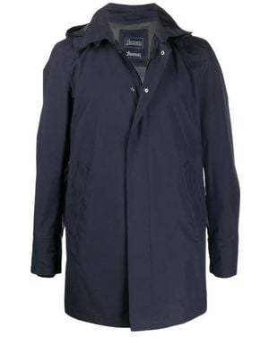 Herno Hooded Rain Coat - Blue