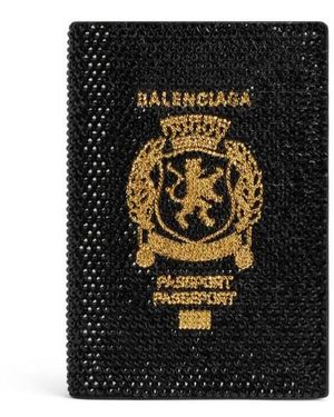 Balenciaga Passport Holder With Rhinestones - Black