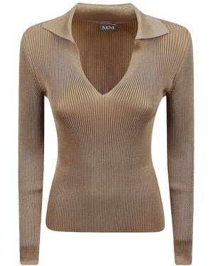 Max Mara V-Neck Long-Sleeved Jumper - Brown