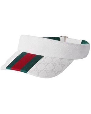 Gucci Original Gg Canvas Visor With Web - White