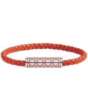 Dior Cannage Woven Leather Bracelet - White