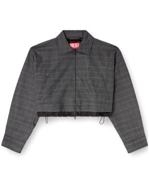 DIESEL J-Ting-Fem Cropped Coach Jacket - Grey
