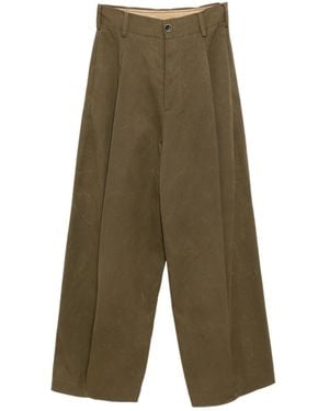 Uma Wang Belt Loop Casual Trousers - Green