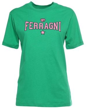 Chiara Ferragni Logo-Printed Crewneck T-Shirt - Green