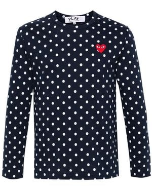 COMME DES GARÇONS PLAY Polka-Dot Cotton T-Shirt - Blue