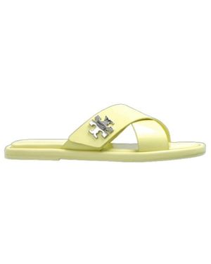 Tory Burch Leather Slides - Yellow