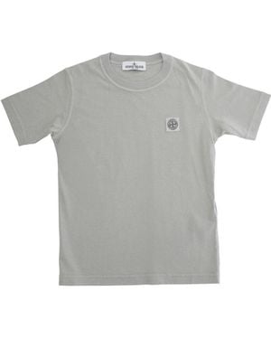 Stone Island Junior Compass Patch Short Sleeved T-Shirt - Gray