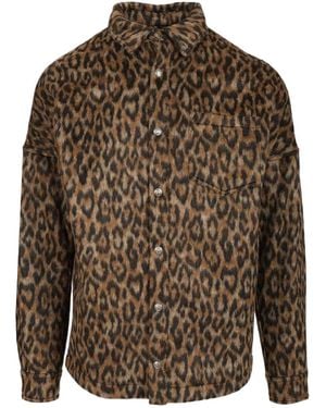 Palm Angels Leopard Printed Shirt - Brown