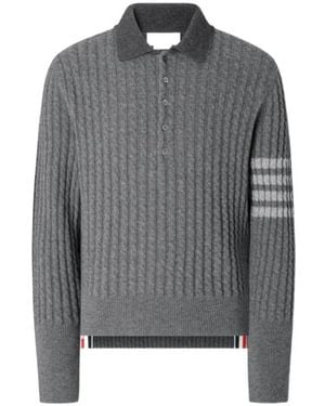 Thom Browne 4-Bar Polo Shirt - Grey