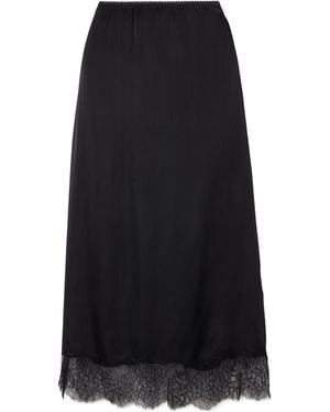 Anine Bing Shelby Elastic Waistband Midi Skirt - Black