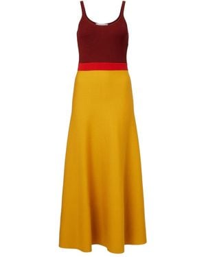 Gabriela Hearst Flaminius Colorblocked Wool Maxi Dress - Yellow