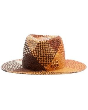 Ruslan Baginskiy Logo Straw Fedora - Brown