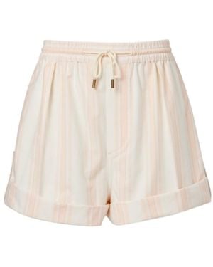 Chloé Elastic Waist Shorts - Natural