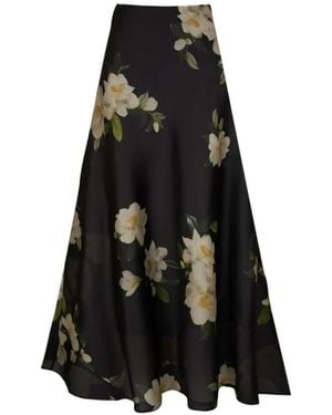 Zimmermann Harmony Silk Midi Skirt - Black
