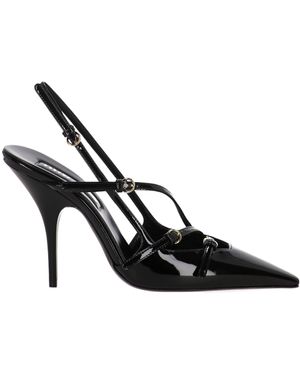 Miu Miu Buckle Heel Sandals - Black