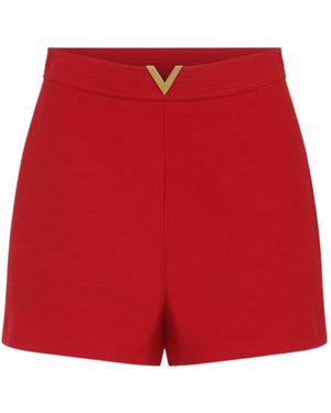 Valentino V-Plaque Shorts - Red