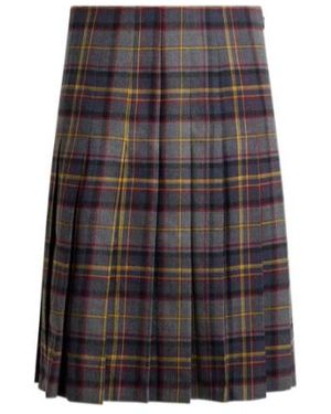 Etro Pleated Check Skirt - Gray