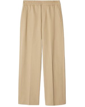 Burberry Cotton Tailored Trousers - Natural