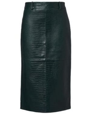 Frankie Shop Taney Croc-Effect Leather Pencil Skirt - Green