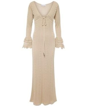Blumarine Crochet Maxi Dress - Natural
