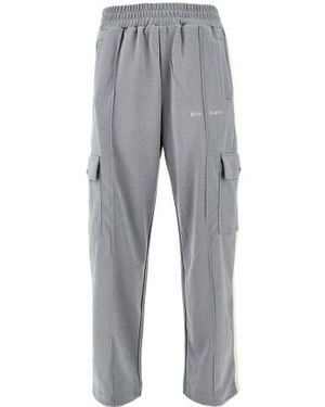 Palm Angels Logo Embroidered Cargo Trousers - Grey