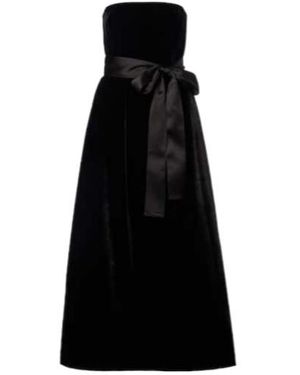 Elie Saab Belted Velvet Gown - Black