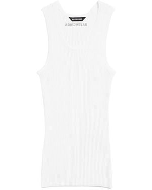 Balenciaga Knitted Tank Top - White