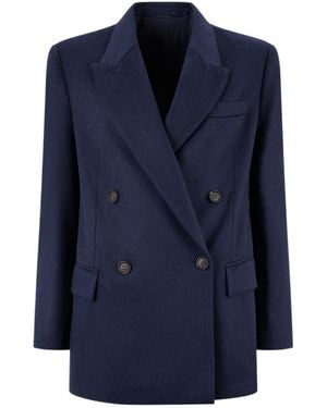 Brunello Cucinelli Double-Breasted Blazer - Blue
