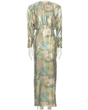 Valentino Round Neck Long Sleeve Dress - Green