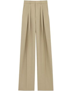 Saint Laurent High Waist Tailored Trousers - Natural