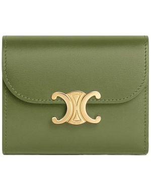 Celine Small Flap Wallet Triomphe - Green