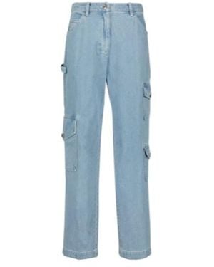 STAUD High-Rise Wide-Leg Jeans - Blue