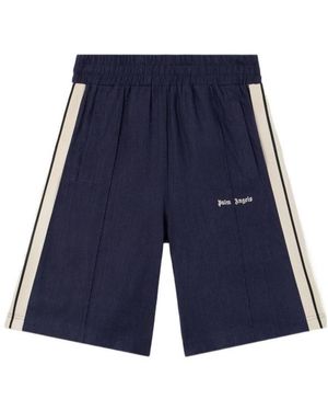 Palm Angels Side Striped Shorts - Blue