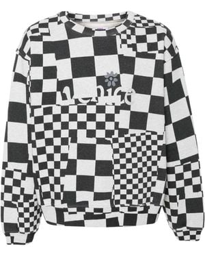 ERL Venice Chequered Crewneck Sweatshirt - Black