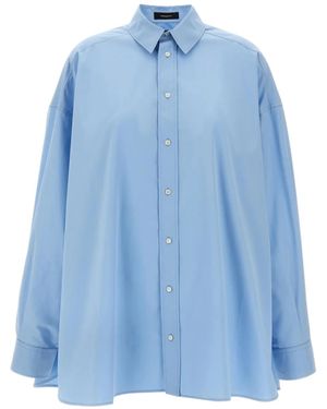 Wardrobe NYC Oversize Shirt Mini Dress - Blue