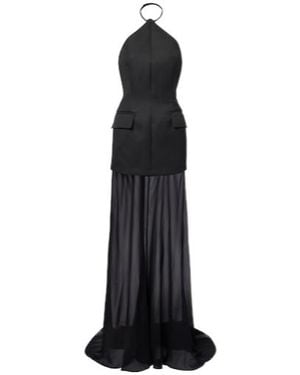 Sportmax Pinne Silk-Trimmed Maxi Dress - Black