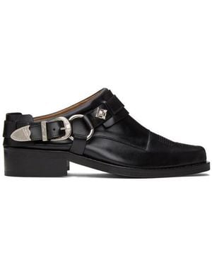 Toga Virilis Buckled Leather Slip-On Boots - Black