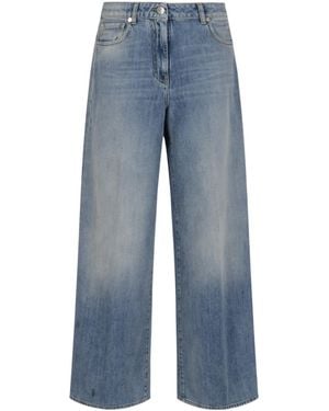 Peserico Wide-Leg Jeans - Blue