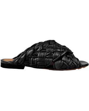 Bottega Veneta Sleek Flat Mules - Black